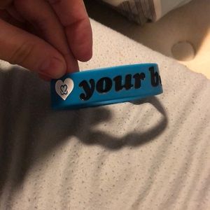 Blue Breast Cancer Awareness rubber bracelet